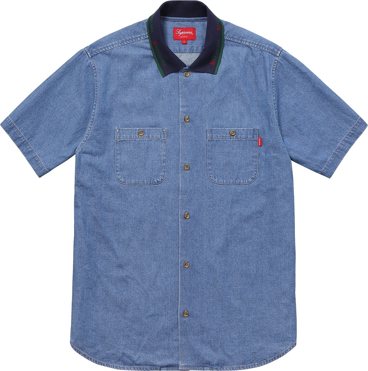 Rib Collar S/S Denim Shirt view 2